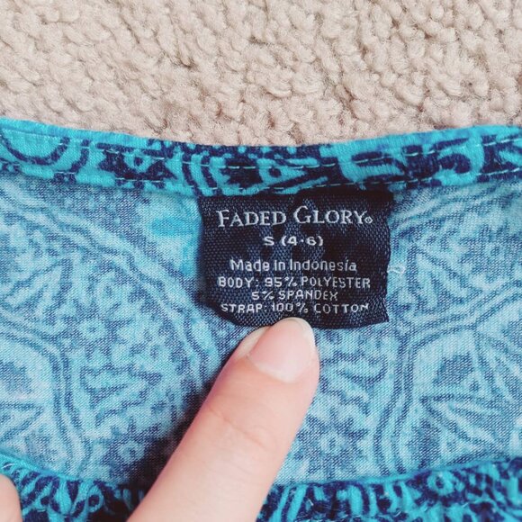 Faded Glory Weave Shoulder Strap Tank Top Women Sz S Sleeveless Totem Crew Neck - Picture 3 of 6